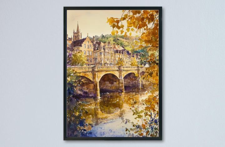 Bath Watercolor Poster Wall Art Bath Wall Hanging Home Décor Bath Gift Art Lovers United Kingdom Wall Art