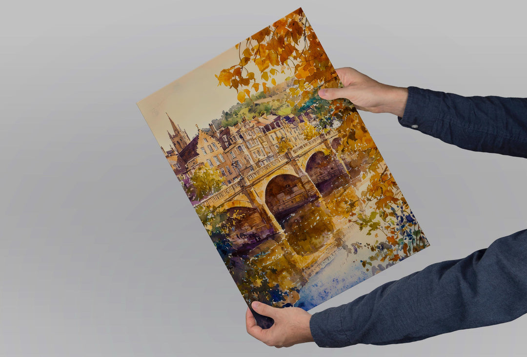 Bath Watercolor Poster Wall Art Bath Wall Hanging Home Décor Bath Gift Art Lovers United Kingdom Wall Art