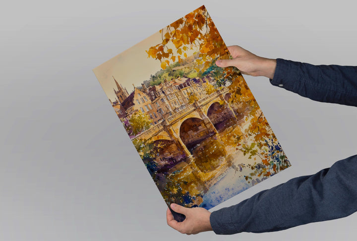 Bath Watercolor Poster Wall Art Bath Wall Hanging Home Décor Bath Gift Art Lovers United Kingdom Wall Art