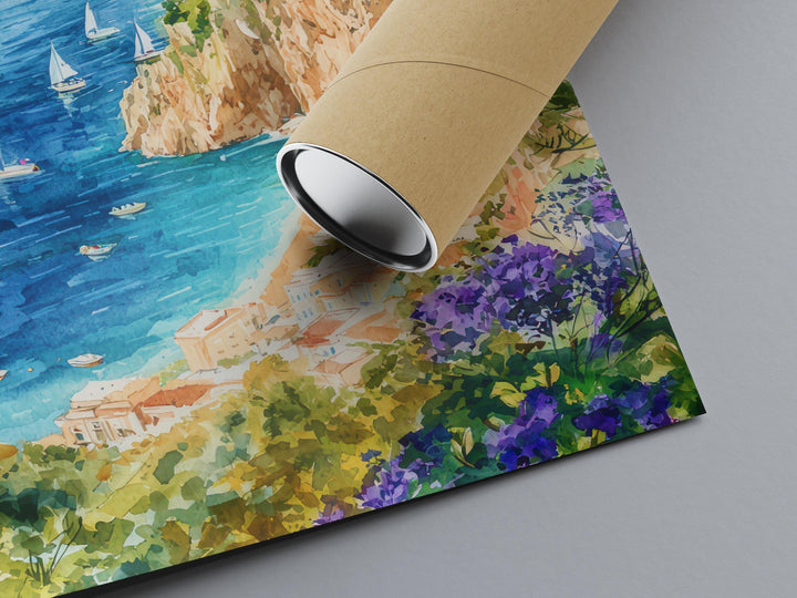 Capri Watercolor Poster Wall Art Capri Wall Hanging Home Décor Capri Gift Art Lovers Italy Wall Art
