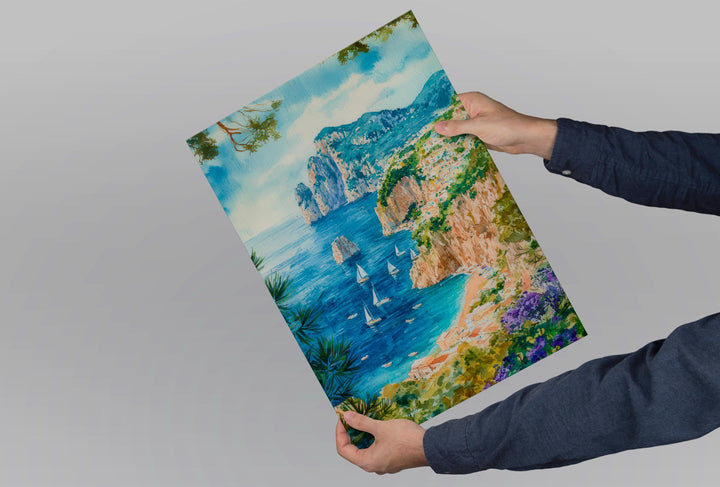Capri Watercolor Poster Wall Art Capri Wall Hanging Home Décor Capri Gift Art Lovers Italy Wall Art