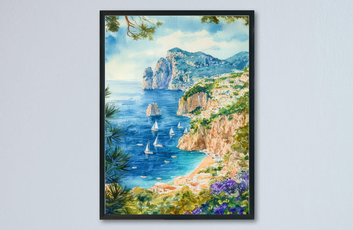 Capri Watercolor Poster Wall Art Capri Wall Hanging Home Décor Capri Gift Art Lovers Italy Wall Art