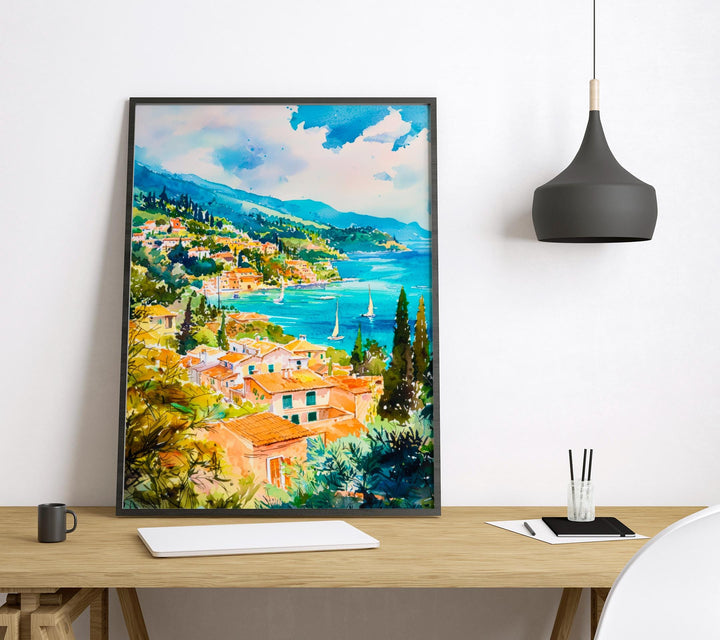 Corfu Watercolor Poster Wall Art Corfu Wall Hanging Home Décor Corfu Gift Art Lovers Greece Wall Art