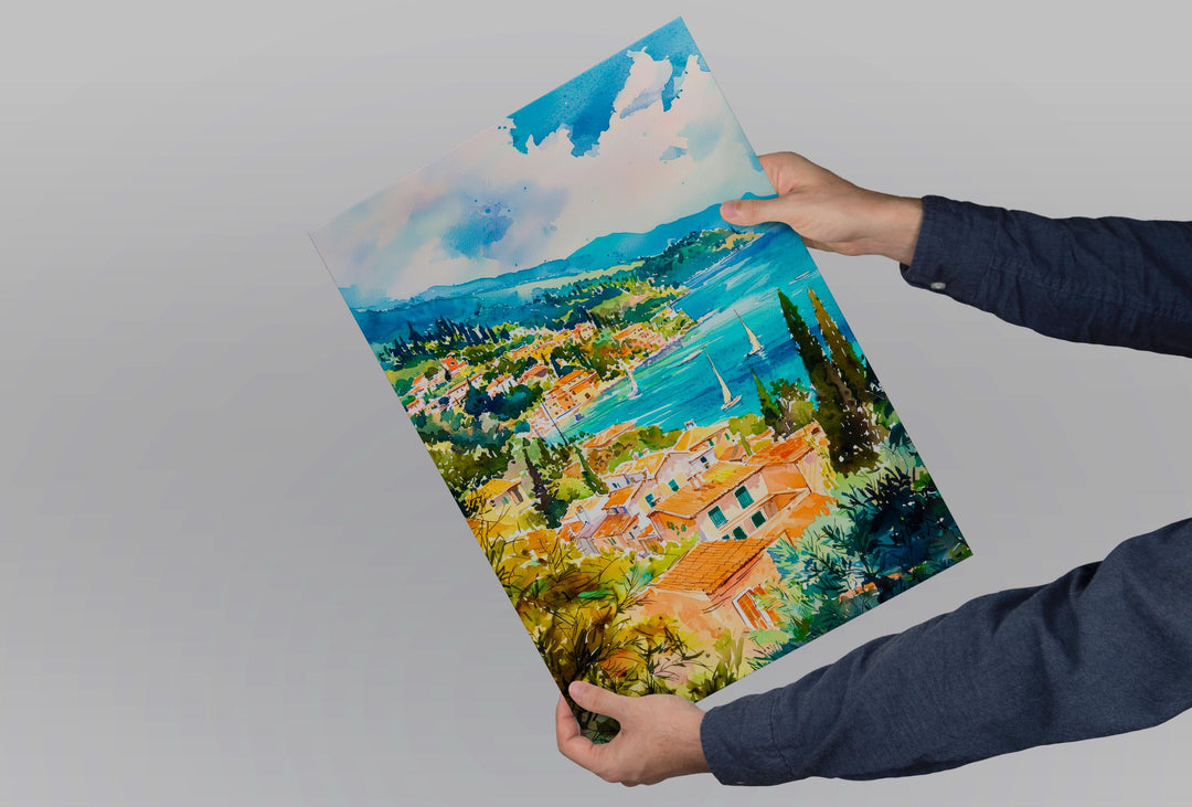 Corfu Watercolor Poster Wall Art Corfu Wall Hanging Home Décor Corfu Gift Art Lovers Greece Wall Art