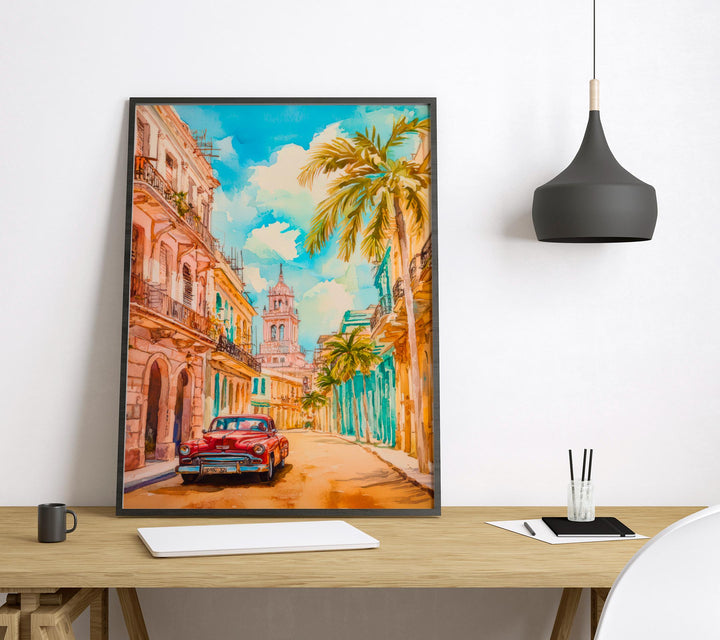 Cuba Watercolor Poster Wall Art Cuba Wall Hanging Home Décor Cuba Gift Art Lovers Cuba Wall Art