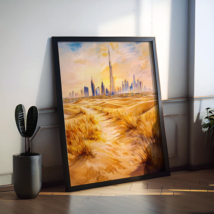 Dubai Watercolor Poster Wall Art Dubai Wall Hanging Home Décor Dubai Gift Art Lovers United Arab Emirates Wall Art