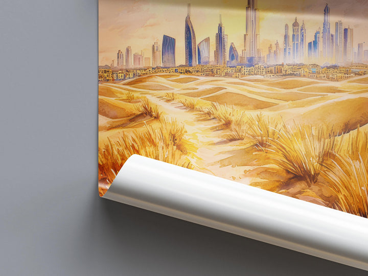 Dubai Watercolor Poster Wall Art Dubai Wall Hanging Home Décor Dubai Gift Art Lovers United Arab Emirates Wall Art