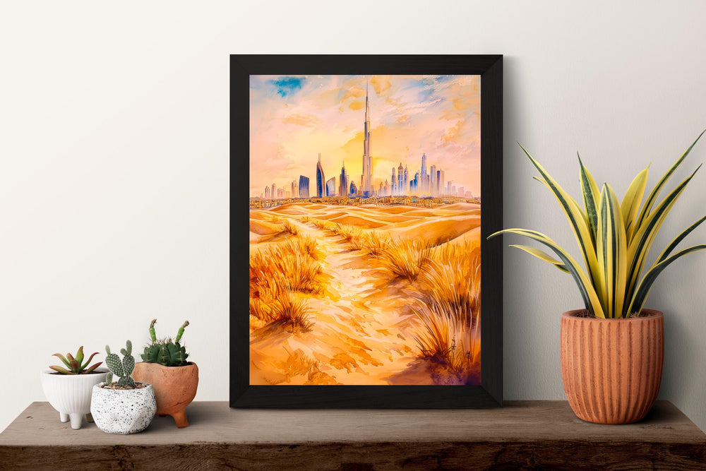 Dubai Watercolor Poster Wall Art Dubai Wall Hanging Home Décor Dubai Gift Art Lovers United Arab Emirates Wall Art