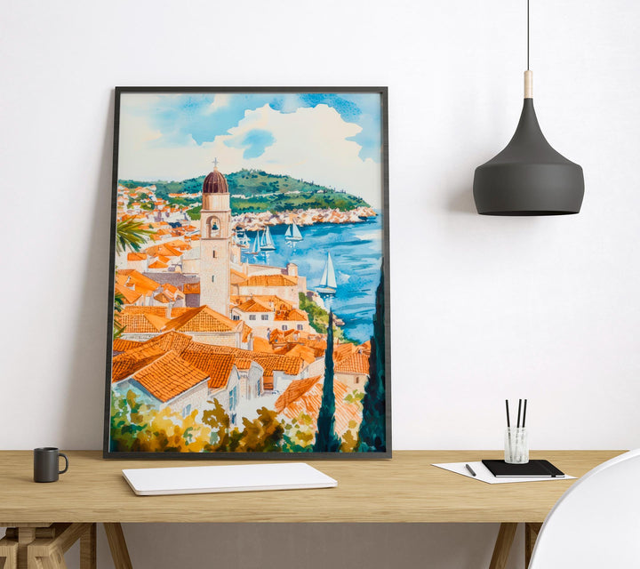 Dubrovnik Watercolor Poster Wall Art Dubrovnik Wall Hanging Home Décor Dubrovnik Gift Art Lovers Croatia Wall Art