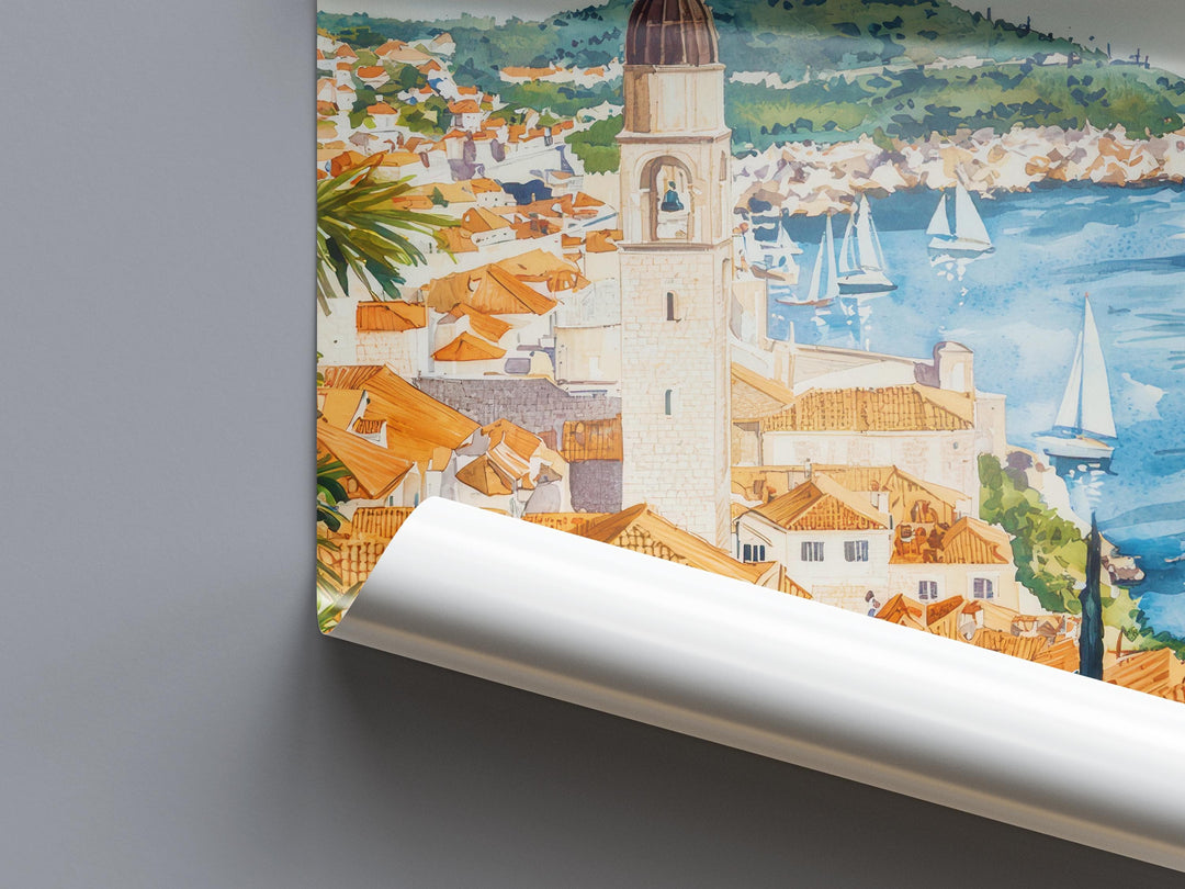 Dubrovnik Watercolor Poster Wall Art Dubrovnik Wall Hanging Home Décor Dubrovnik Gift Art Lovers Croatia Wall Art
