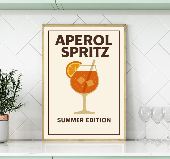 Aperol Spritz Poster Cocktail Wall Art Italian Aperitivo Print Home Bar Decor Modern Spritz Artwork Mixology Gift for Cocktail Lovers