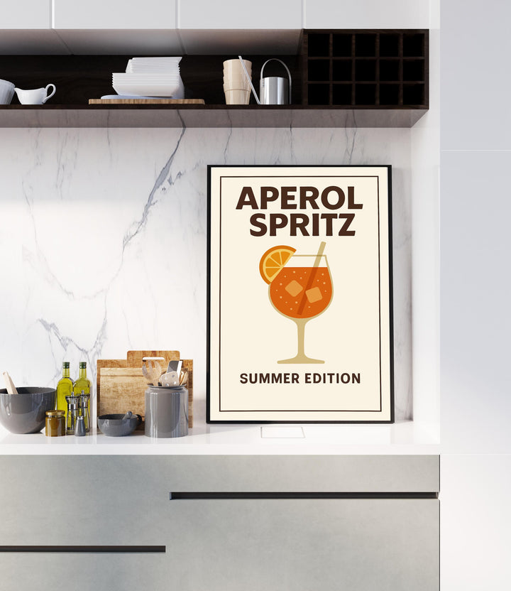 Aperol Spritz Poster Cocktail Wall Art Italian Aperitivo Print Home Bar Decor Modern Spritz Artwork Mixology Gift for Cocktail Lovers