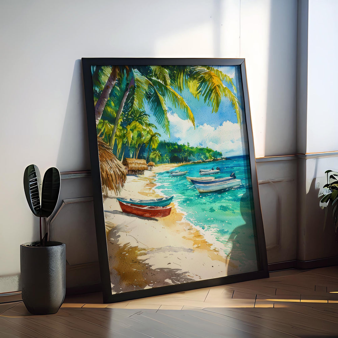 Dominican Republic Watercolor Poster Wall Art Dominican Republic Wall Hanging Home Décor Dominican Republic Gift Art Lovers Dominican