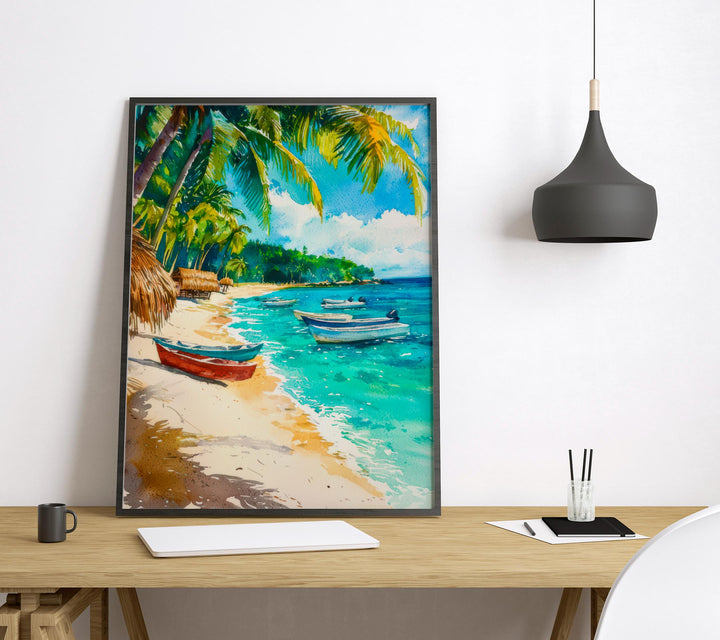 Dominican Republic Watercolor Poster Wall Art Dominican Republic Wall Hanging Home Décor Dominican Republic Gift Art Lovers Dominican
