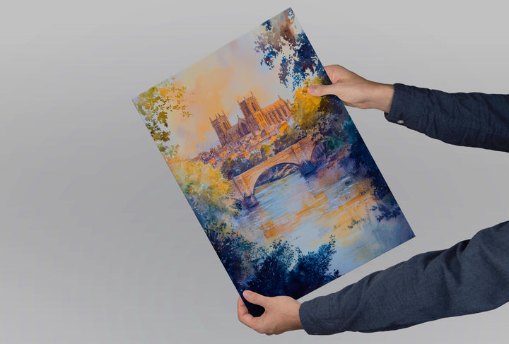 Durham Watercolor Poster Wall Art Durham Wall Hanging Home Décor Durham Gift Art Lovers United Kingdom Wall Art