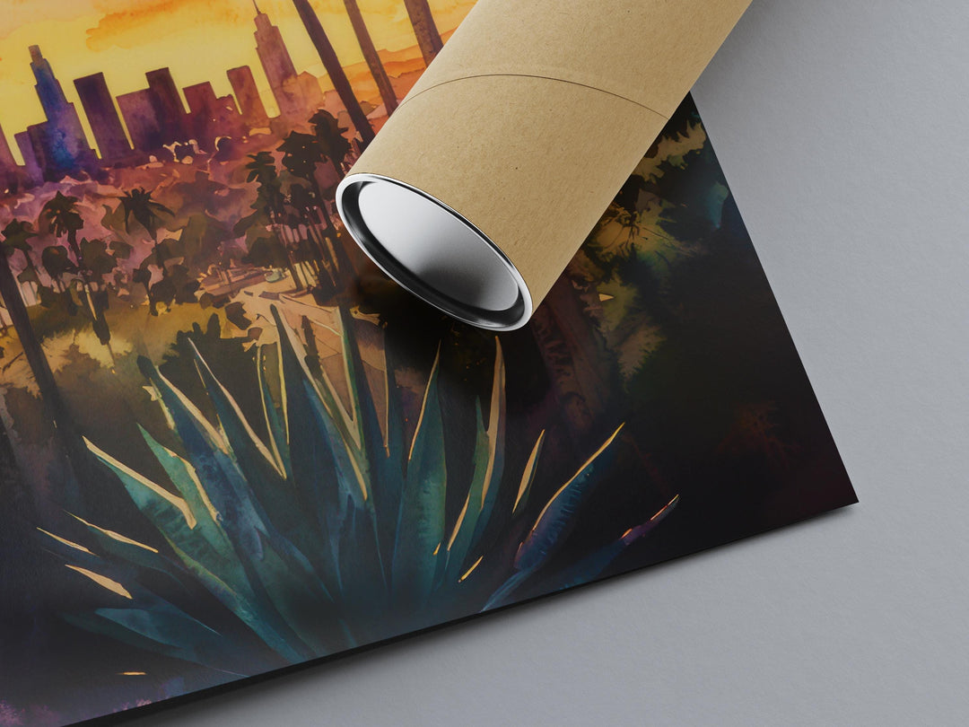 Los Angeles Watercolor Poster Wall Art Los Angeles Wall Hanging Home Décor Los Angeles Gift Art Lovers United States Wall Art