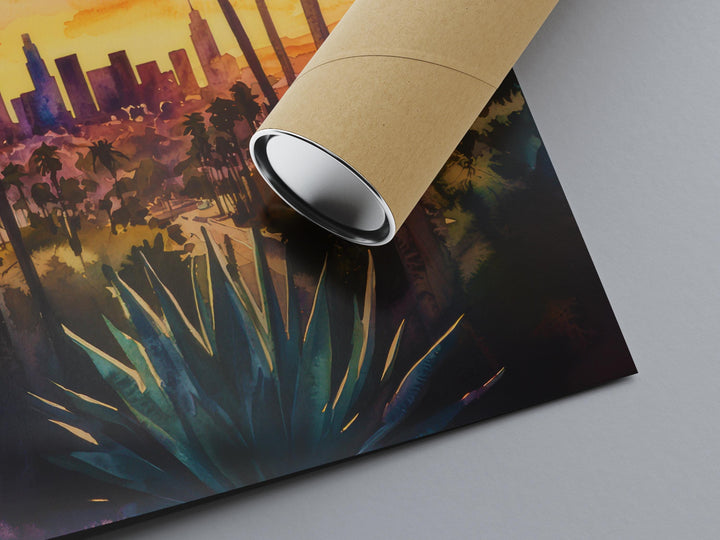 Los Angeles Watercolor Poster Wall Art Los Angeles Wall Hanging Home Décor Los Angeles Gift Art Lovers United States Wall Art
