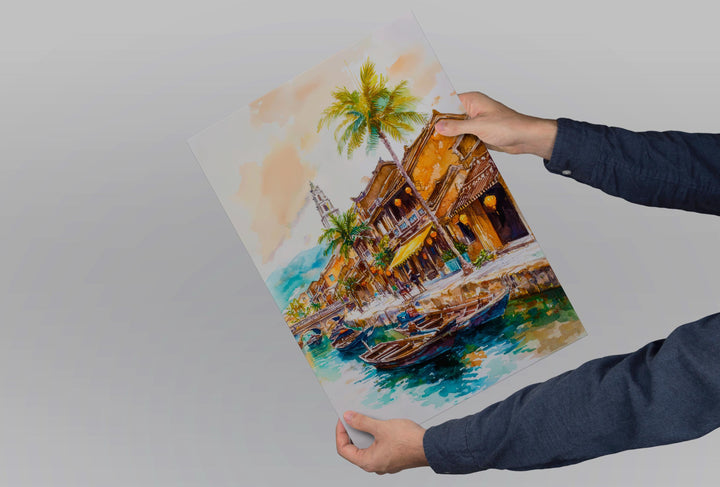 Hoi An Watercolor Poster Wall Art Hoi An Wall Hanging Home Décor Hoi An Gift Art Lovers Vietnam Wall Art