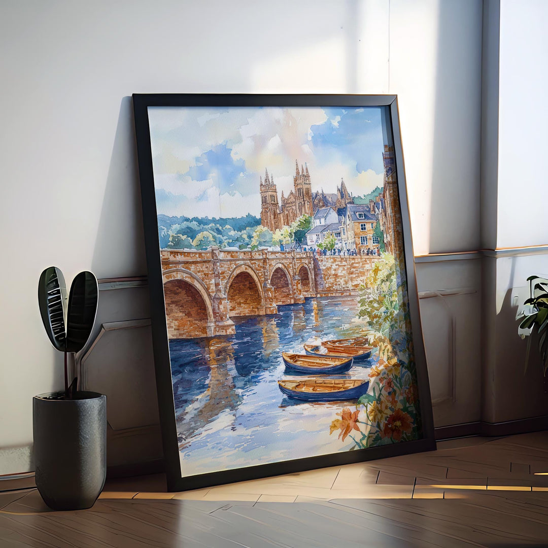 Exeter Watercolor Poster Wall Art Exeter Wall Hanging Home Décor Exeter Gift Art Lovers United Kingdom Wall Art