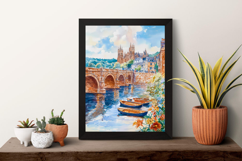Exeter Watercolor Poster Wall Art Exeter Wall Hanging Home Décor Exeter Gift Art Lovers United Kingdom Wall Art