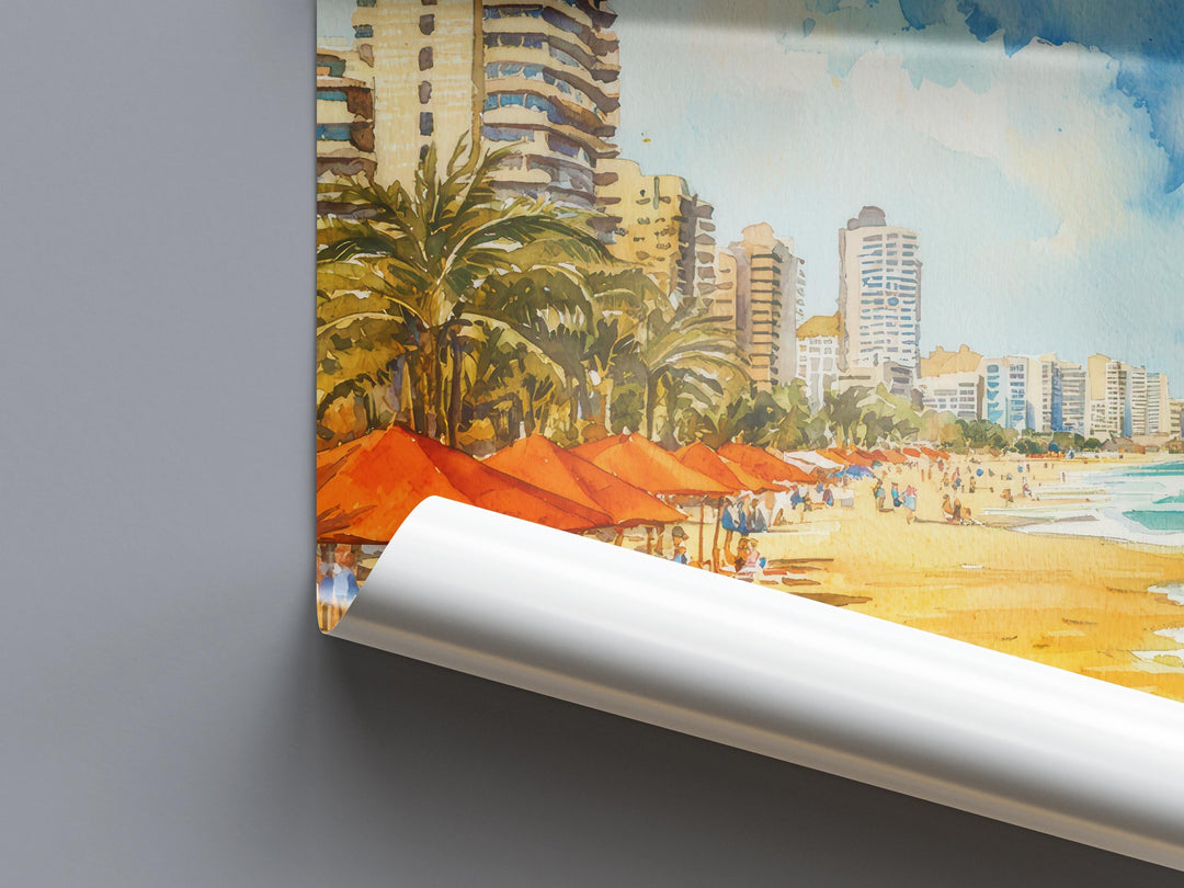 Durban Watercolor Poster Wall Art Durban Wall Hanging Home Décor Durban Gift Art Lovers South Africa Wall Art