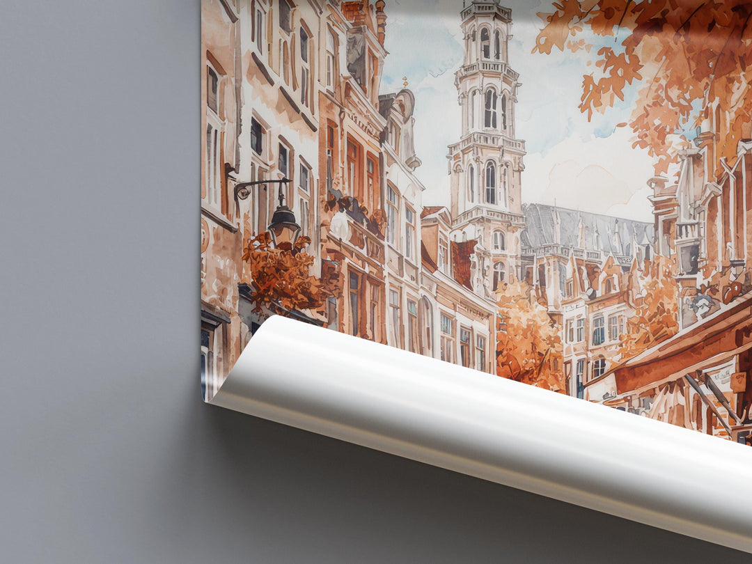 Brussels Watercolor Poster Wall Art Brussels Wall Hanging Home Décor Brussels Gift Art Lovers Belgium Wall Art