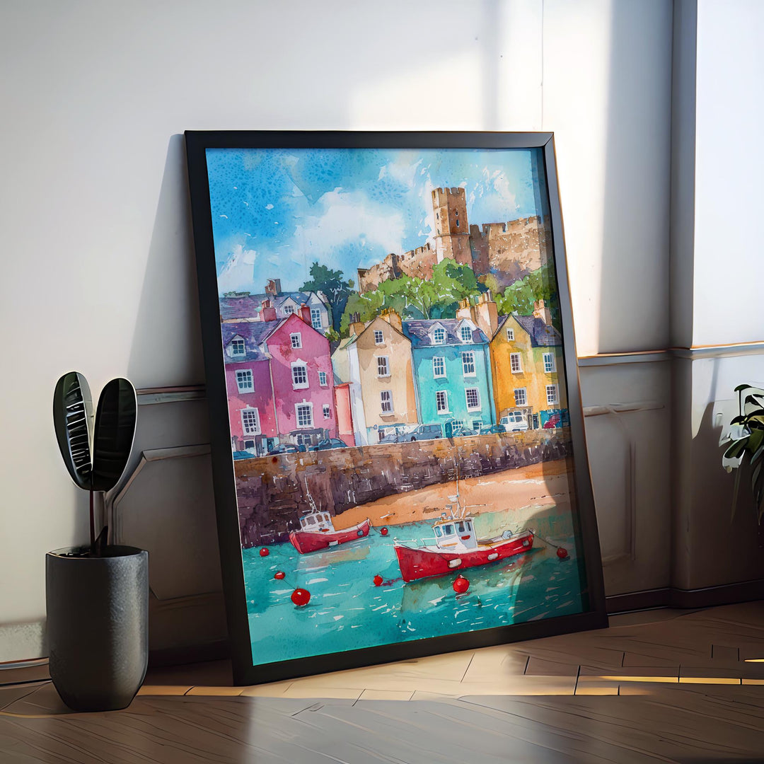 Tenby Watercolor Poster Wall Art Tenby Wall Hanging Home Décor Tenby Gift Art Lovers United Kingdom Wall Art