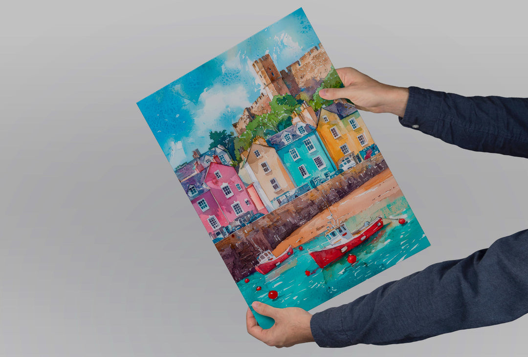 Tenby Watercolor Poster Wall Art Tenby Wall Hanging Home Décor Tenby Gift Art Lovers United Kingdom Wall Art