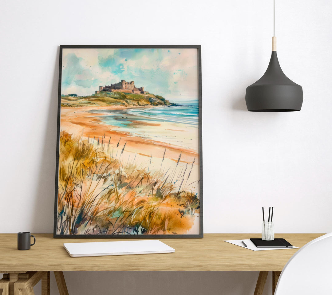 Northumberland Coast Watercolor Poster Wall Art Northumberland Coast Wall Hanging Home Décor Northumberland Coast Gift Art Lovers