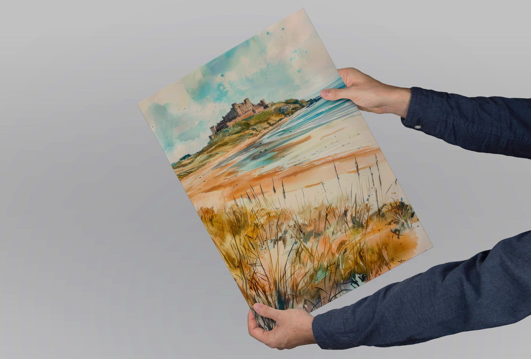 Northumberland Coast Watercolor Poster Wall Art Northumberland Coast Wall Hanging Home Décor Northumberland Coast Gift Art Lovers