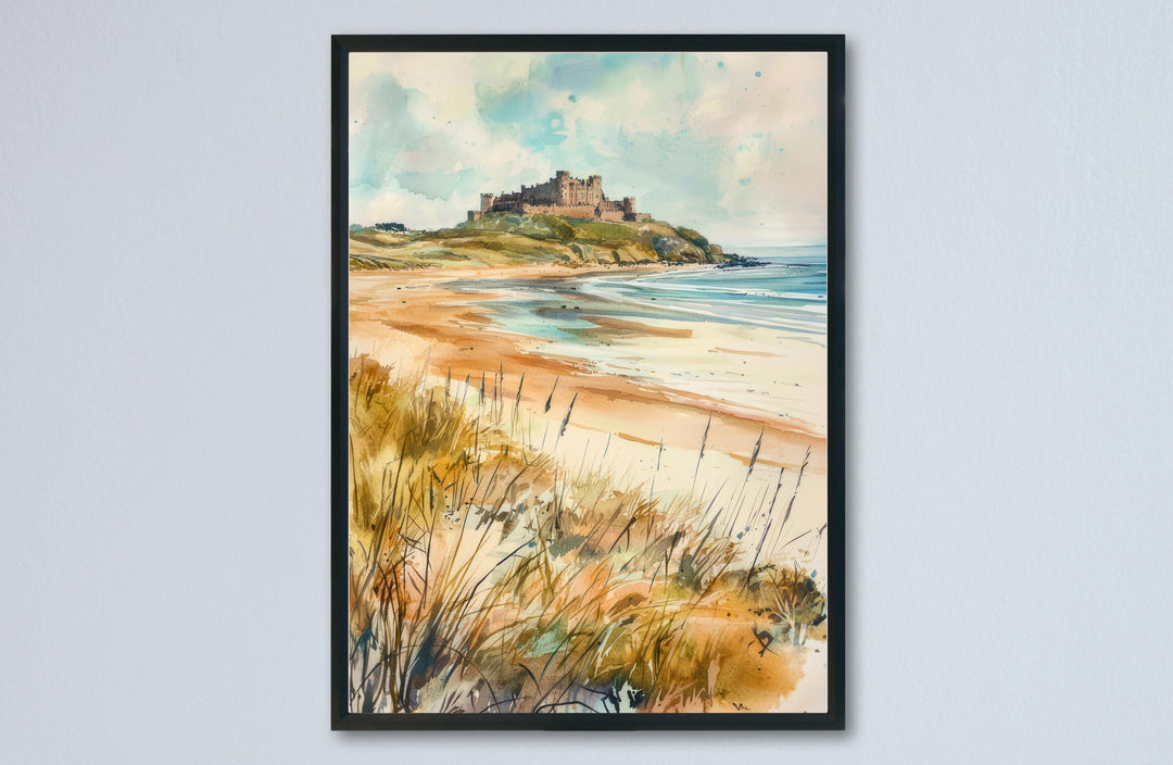 Northumberland Coast Watercolor Poster Wall Art Northumberland Coast Wall Hanging Home Décor Northumberland Coast Gift Art Lovers