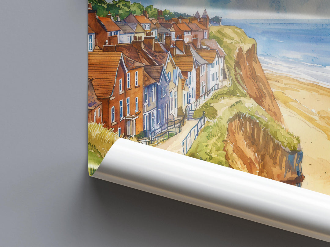 Filey Watercolor Poster Wall Art Filey Wall Hanging Home Décor Filey Gift Art Lovers United Kingdom Wall Art