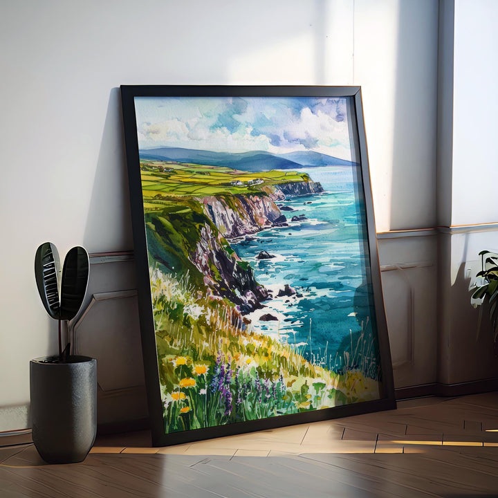 Dingle Peninsula Watercolor Poster Wall Art Dingle Peninsula Wall Hanging Home Décor Dingle Peninsula Gift Art Lovers Ireland Wall Art