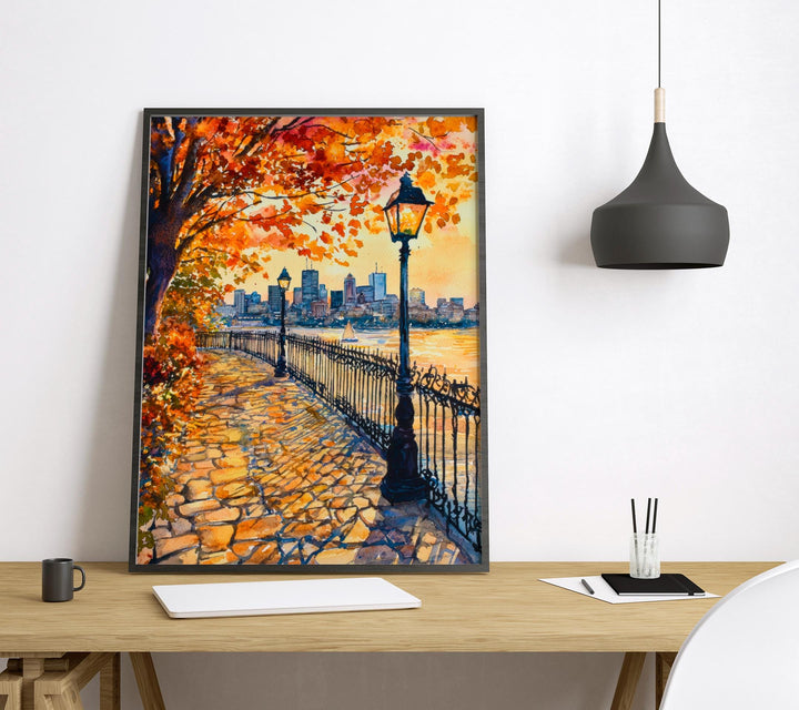 Boston Watercolor Poster Wall Art Boston Wall Hanging Home Décor Boston Gift Art Lovers United States Wall Art