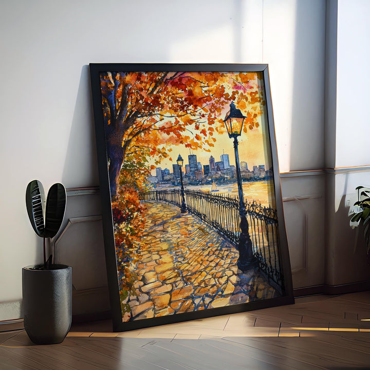 Boston Watercolor Poster Wall Art Boston Wall Hanging Home Décor Boston Gift Art Lovers United States Wall Art