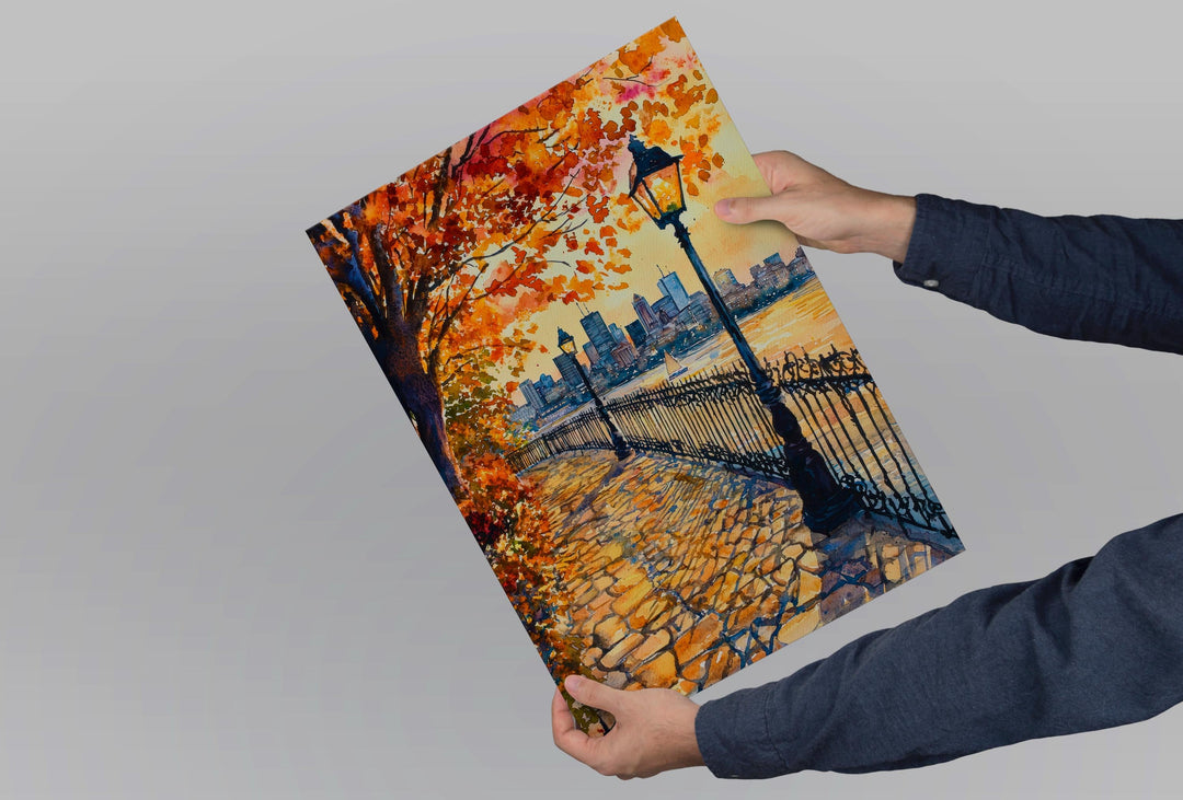 Boston Watercolor Poster Wall Art Boston Wall Hanging Home Décor Boston Gift Art Lovers United States Wall Art