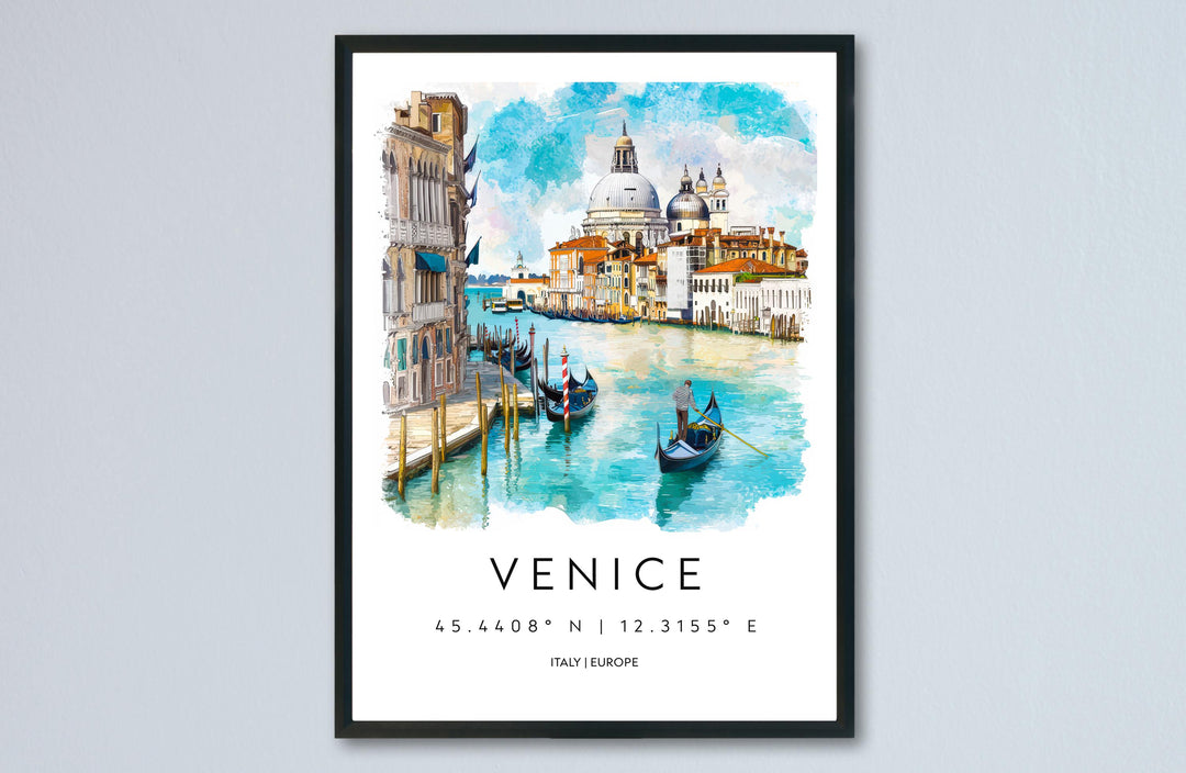 Venice Watercolor Poster Wall Art Venice Wall Hanging Home Décor Venice Gift Art Lovers Italy Wall Art