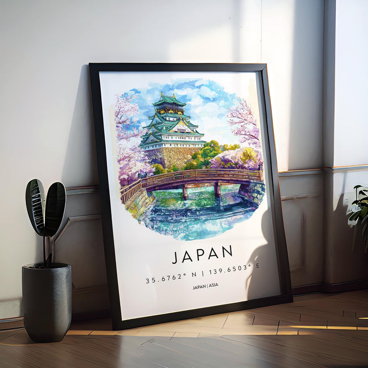 Japan Watercolor Poster Wall Art Japan Wall Hanging Home Décor Japan Gift Art Lovers Japan Wall Art