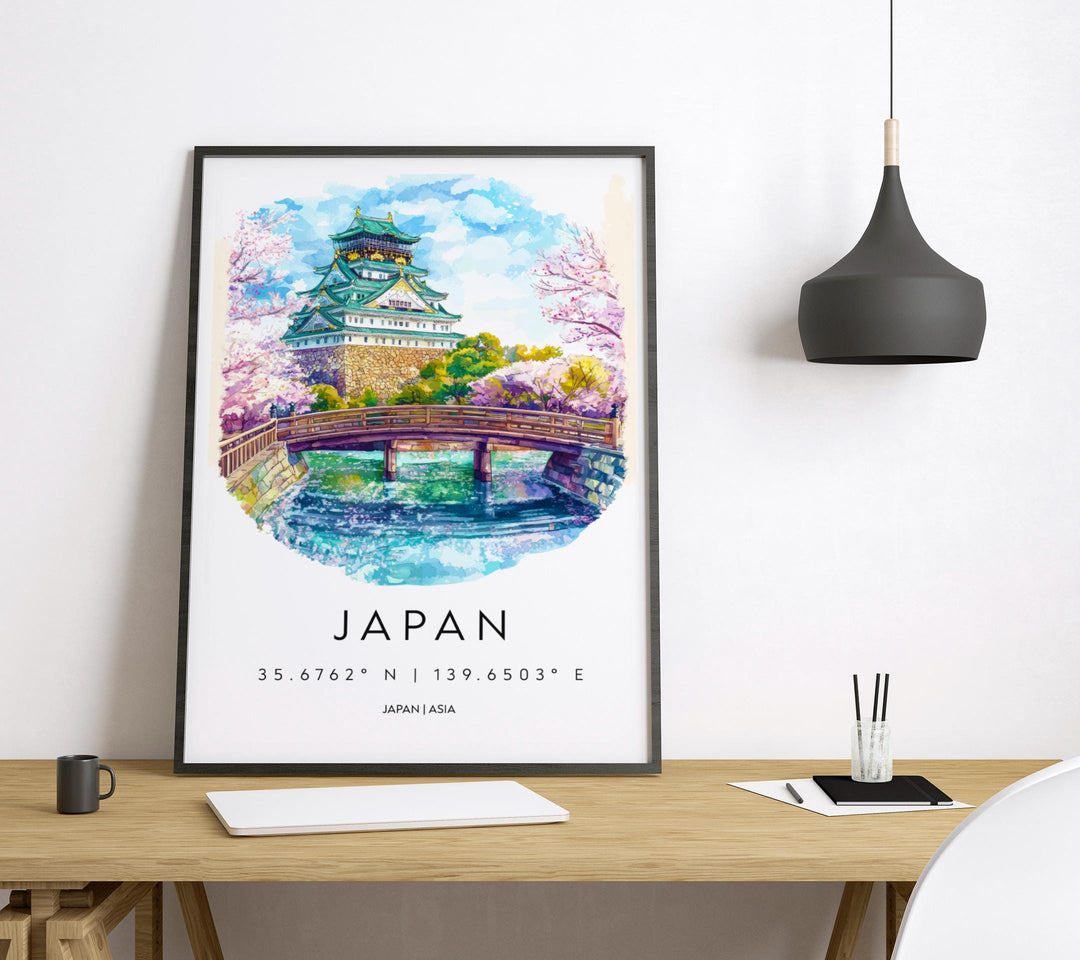 Japan Watercolor Poster Wall Art Japan Wall Hanging Home Décor Japan Gift Art Lovers Japan Wall Art