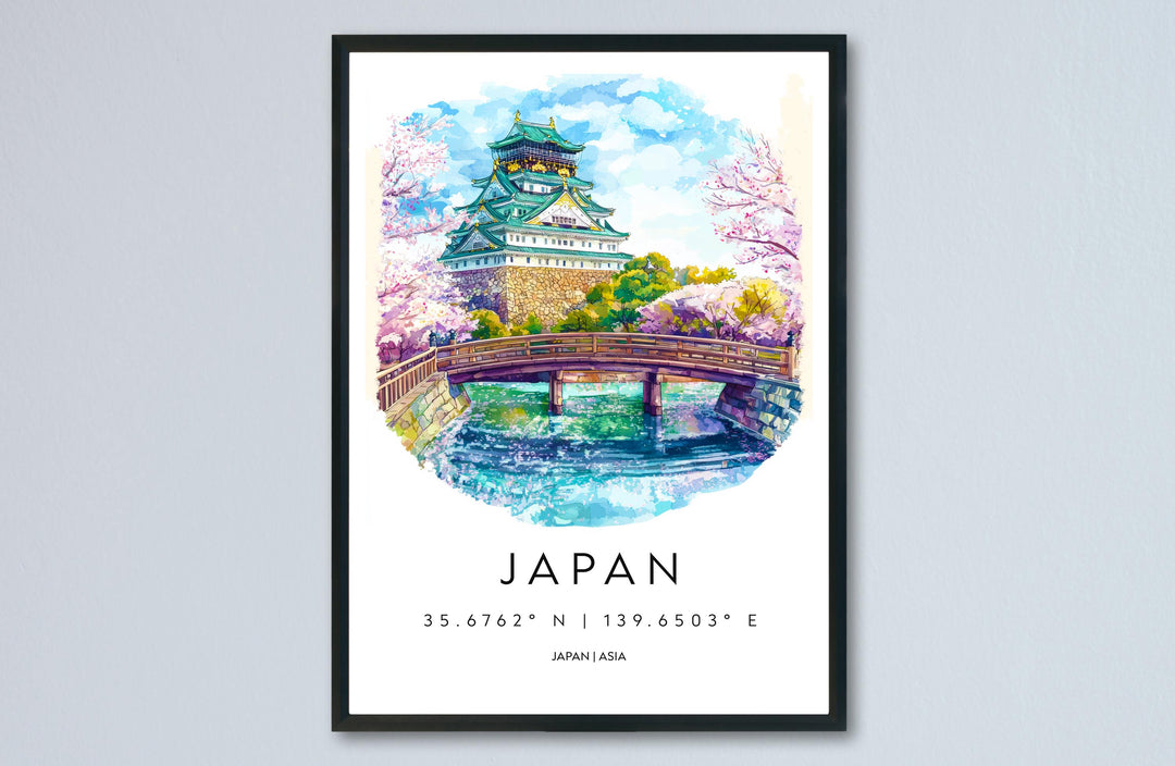 Japan Watercolor Poster Wall Art Japan Wall Hanging Home Décor Japan Gift Art Lovers Japan Wall Art