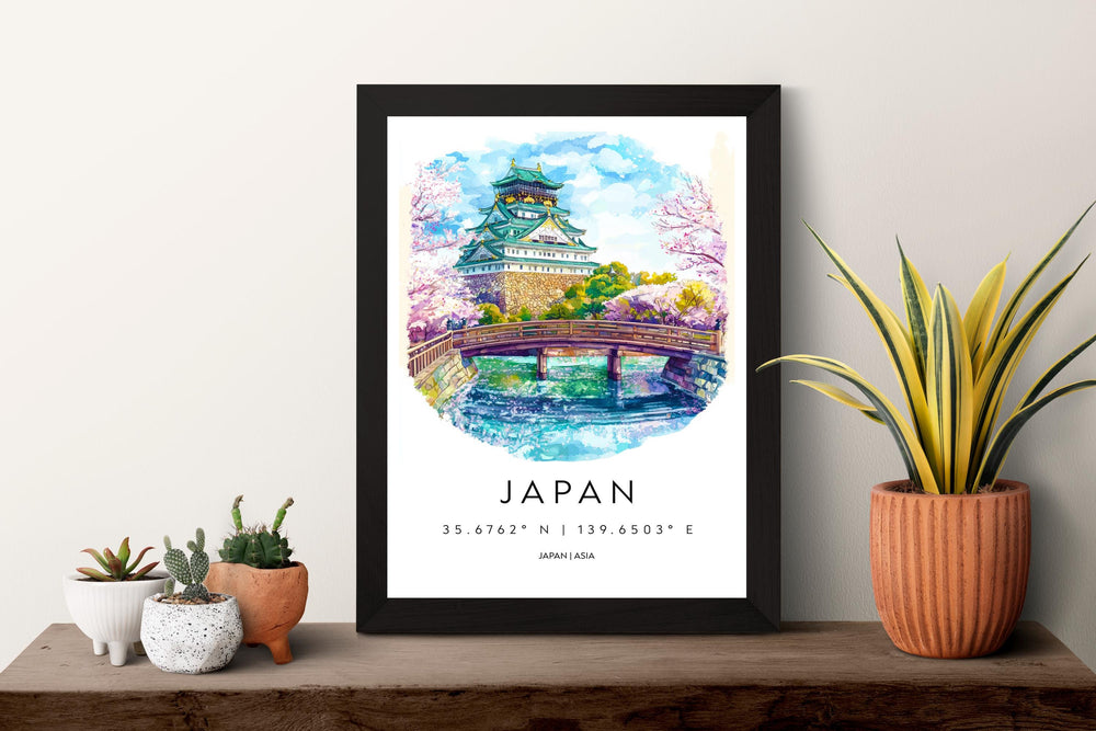 Japan Watercolor Poster Wall Art Japan Wall Hanging Home Décor Japan Gift Art Lovers Japan Wall Art
