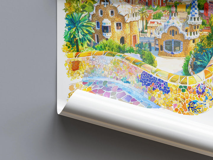 Barcelona Watercolor Poster Wall Art Barcelona Wall Hanging Home Décor Barcelona Gift Art Lovers Spain Wall Art