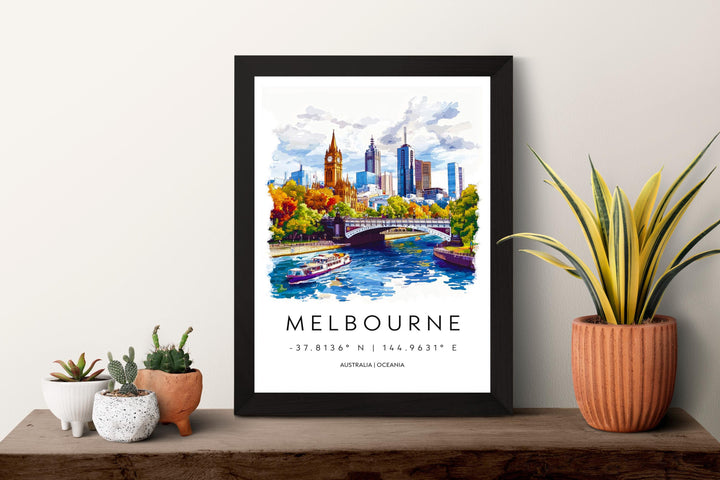 Melbourne Watercolor Poster Wall Art Melbourne Wall Hanging Home Décor Melbourne Gift Art Lovers Australia Wall Art