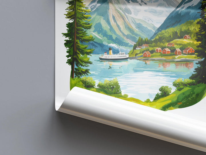 The Fjords Watercolor Poster Wall Art The Fjords Wall Hanging Home Décor The Fjords Gift Art Lovers Norway Wall Art