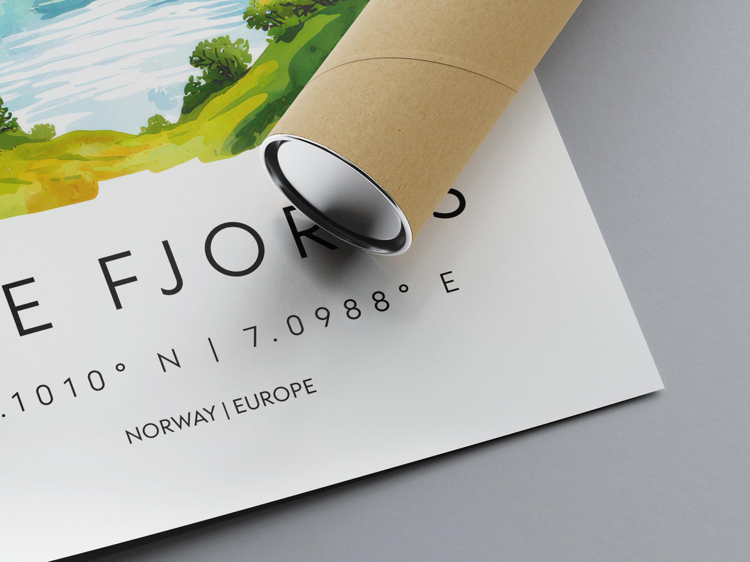 The Fjords Watercolor Poster Wall Art The Fjords Wall Hanging Home Décor The Fjords Gift Art Lovers Norway Wall Art