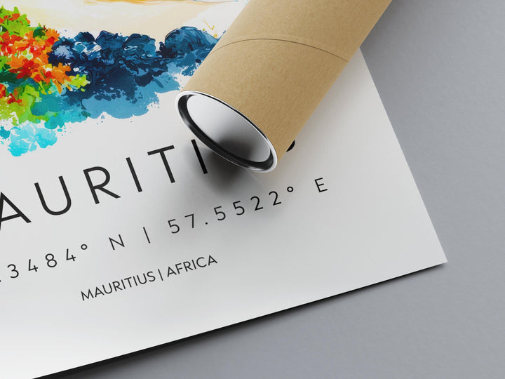 Mauritius Watercolor Poster Wall Art Mauritius Wall Hanging Home Décor Mauritius Gift Art Lovers Mauritius Wall Art
