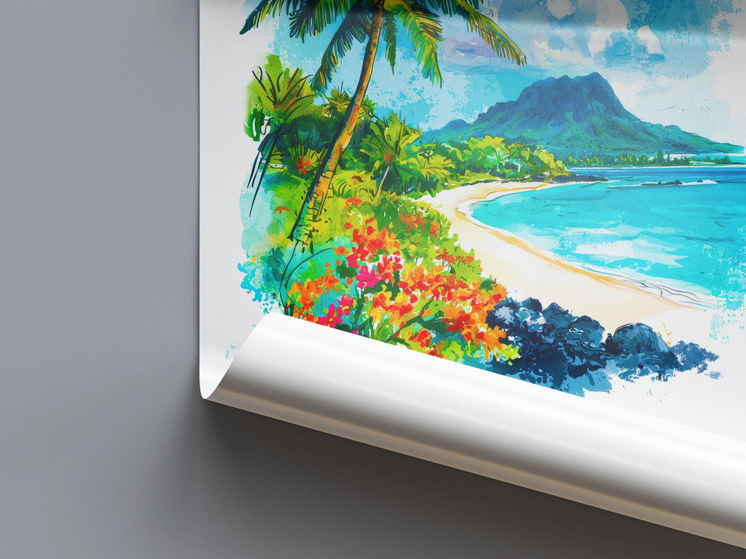 Mauritius Watercolor Poster Wall Art Mauritius Wall Hanging Home Décor Mauritius Gift Art Lovers Mauritius Wall Art