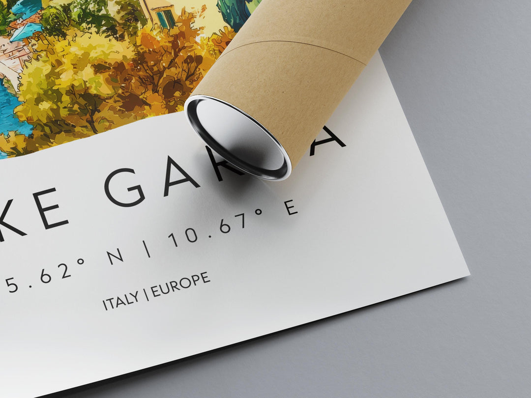 Lake Garda Watercolor Poster Wall Art Lake Garda Wall Hanging Home Décor Lake Garda Gift Art Lovers Italy Wall Art