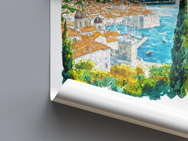 Dubrovnik Watercolor Poster Wall Art Dubrovnik Wall Hanging Home Décor Dubrovnik Gift Art Lovers Croatia Wall Art