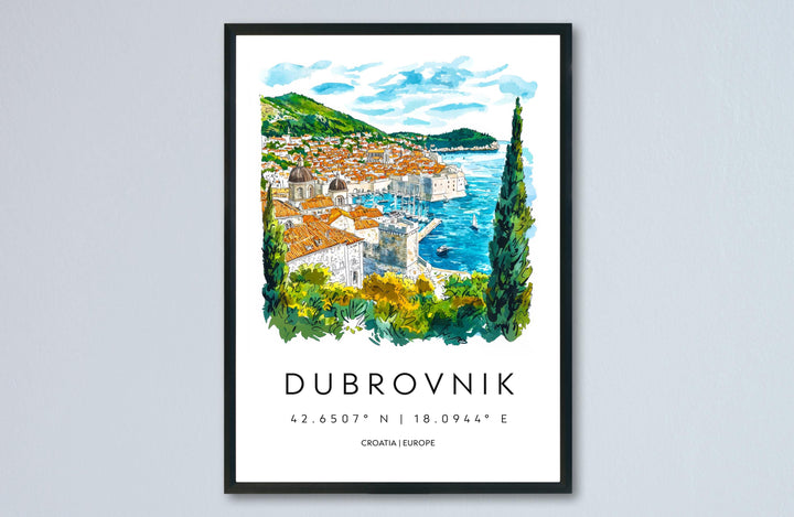 Dubrovnik Watercolor Poster Wall Art Dubrovnik Wall Hanging Home Décor Dubrovnik Gift Art Lovers Croatia Wall Art